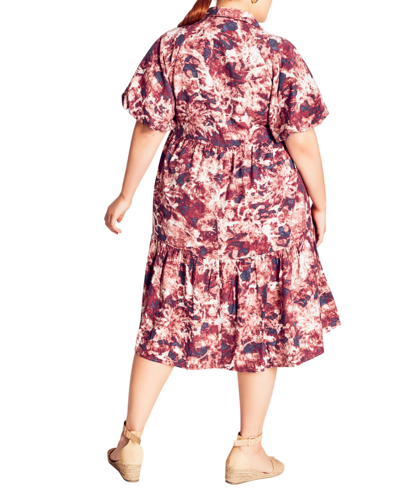 Plus size model wearing Azaria Puff Sleeve Shirt Dress by ARNAYORK | Dia&Co | dia_product_style_image_id:192443